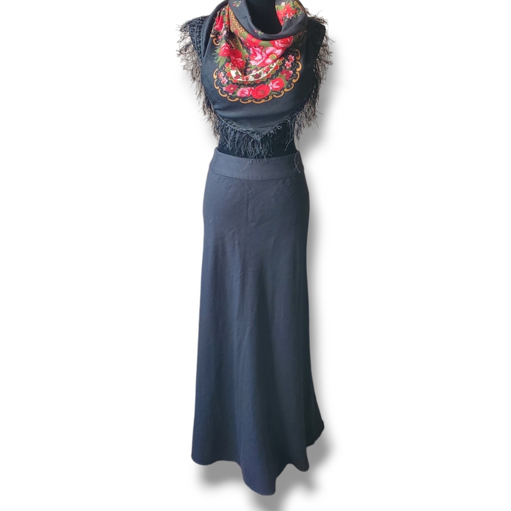Maxi Skirt A-line in Black by PREMISE Sz S